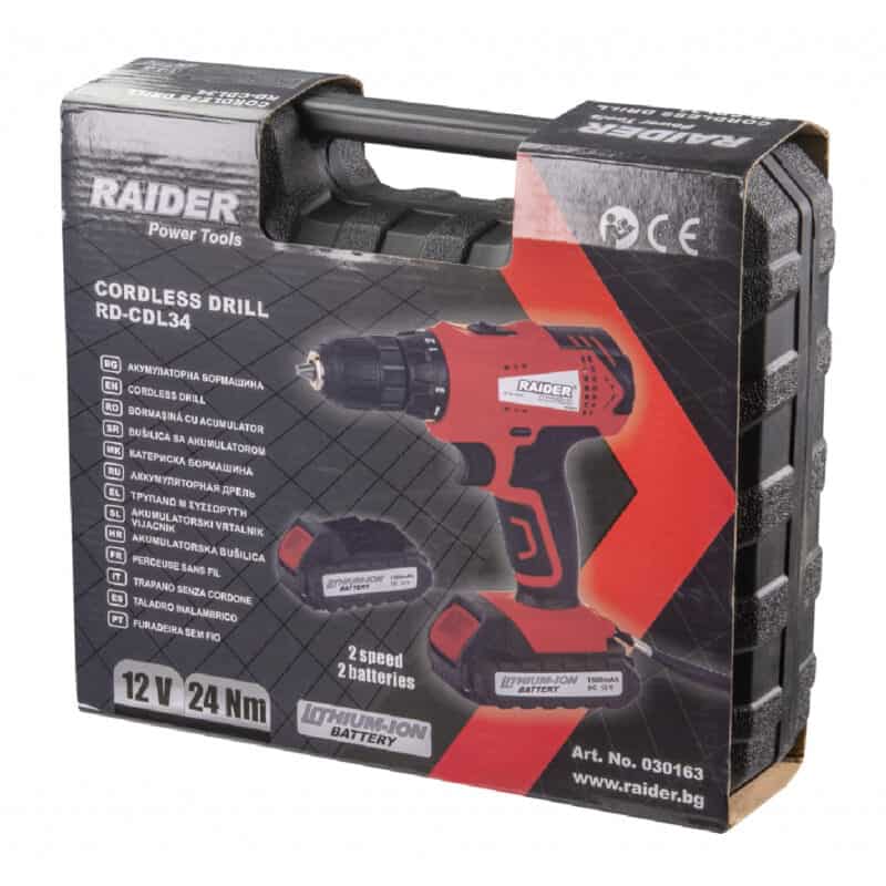 RAIDER ΔΡΑΠΑΝΟΚΑΤΣΑΒΙΔΟ 12V Li 2 ΜΠΑΤΑΡΙΕΣx1.5Ah 24Nm ΣΕ ΚΑΣΕΤΙΝΑ ΜΕ ΑΞΕΣΟΥΑΡ RD-CDL34 030163 - Image 5