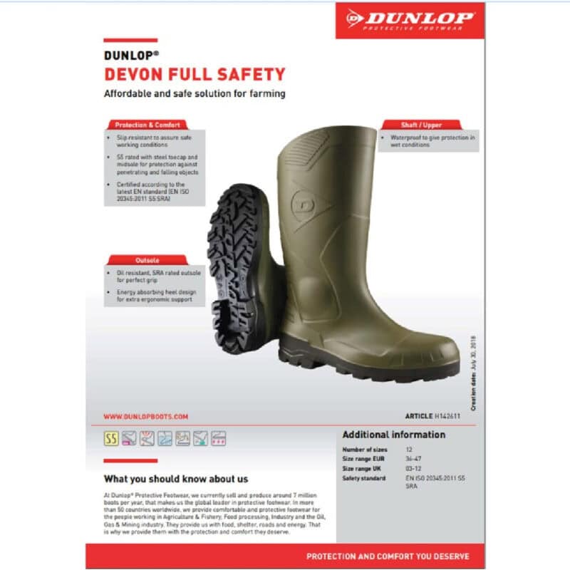 DUNLOP ΜΠΟΤΕΣ ΓΟΝΑΤΟΥ Devon S5 ΠΡΑΣΙΝΕΣ H142611 - Image 4