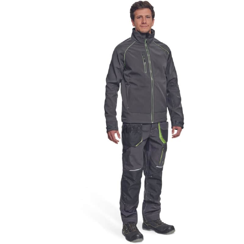 ΜΠΟΥΦΑΝ SOFTSHELL ΕΡΓΑΣΙΑΣ ΑΔΙΑΒΡΟΧΟ GREENDALE ΑΝΘΡΑΚΙ/ΛΑΙΜ 94%poly-6%elast, 320 g/m² - Image 2