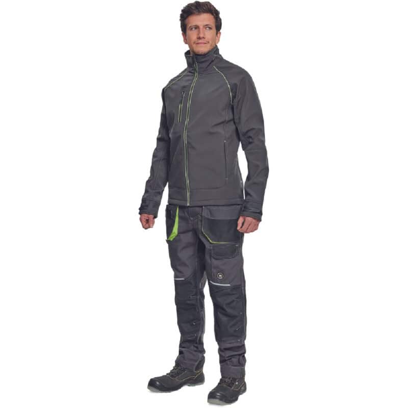 ΜΠΟΥΦΑΝ SOFTSHELL ΕΡΓΑΣΙΑΣ ΑΔΙΑΒΡΟΧΟ GREENDALE ΑΝΘΡΑΚΙ/ΛΑΙΜ 94%poly-6%elast, 320 g/m² - Image 5