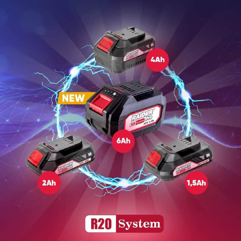 RAIDER R20 ΜΠΑΤΑΡΙΑ Li-ion 20V 6Ah RDP-R20 131161 - Image 2