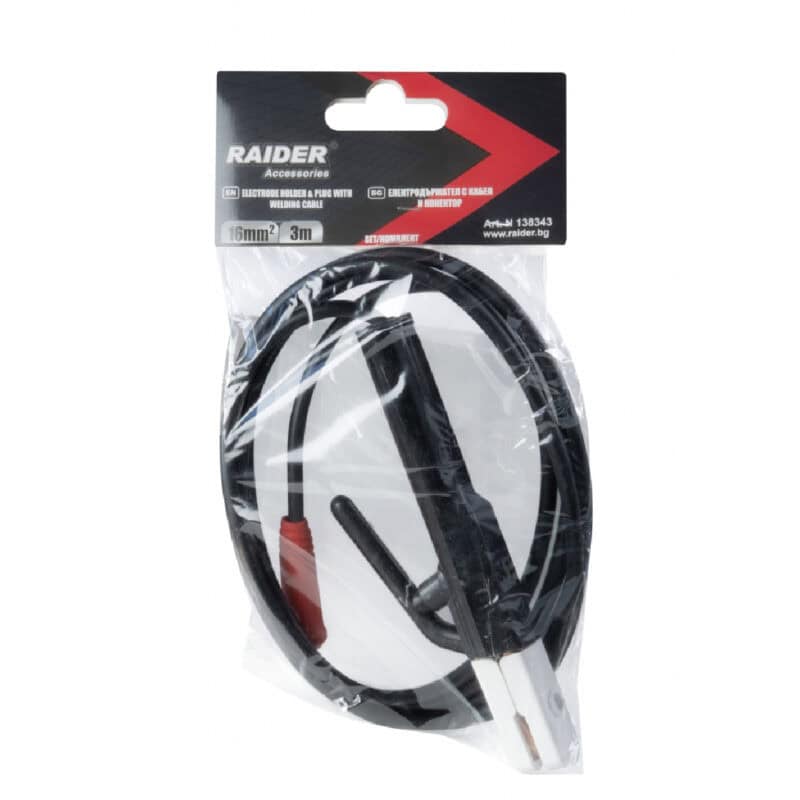 RAIDER ΚΑΛΩΔΙΟ ΗΛΕΚΤΡΟΣΥΓΚΟΛΛΗΣΗΣ 3m 16mm² ΜΕ ΤΣΙΜΠΙΔΑ ΗΛΕΚΤΡΟΔΙΟΥ SET 138343 - Image 2