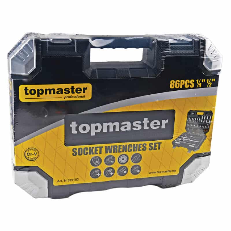 TOP MASTER ΚΑΣΕΤΙΝΑ ΚΑΡΥΔΑΚΙ Cr-V 1/4'' & 1/2'' ΣΕΤ 86τεμ 339103 - Image 2