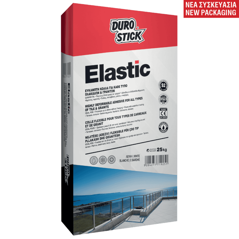 Durostick Elastic Εύκαμπτη Κόλλα Πλακιδίων Λευκή 25Kg