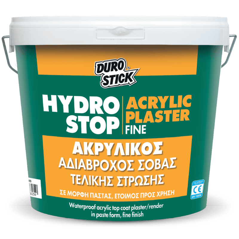 Durostick Hydrostop Acrylic Plaster Fine 1,00mm Λευκό 25kg