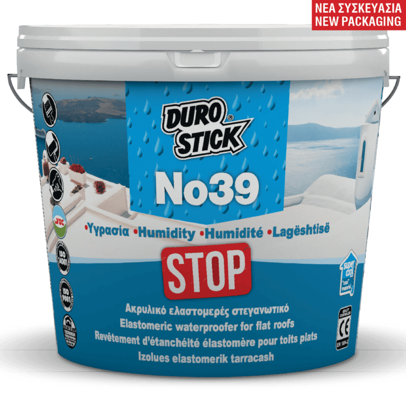 Durostick No 39 Ελαστομερές Ακρυλικό Επαλειφόμενο Στεγανωτικό Λευκό 1kg