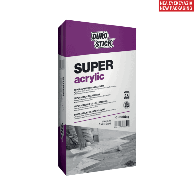 Durostick Super Ακρυλική Κόλλα Πλακιδίων Λευκή 25Kg